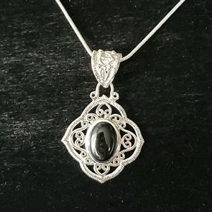 Sterling Silver Black Onyx 24" \Sterling Silver Ne